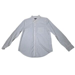 J Crew Mercantile White Button Down Long Sleeve Shirt Womens Size M